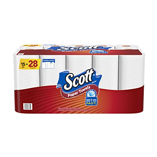 Scott Paper Towels, Choose-A-Sheet, 6 Double Rolls = 12 Regular Rolls (100 Sheets Per Roll)