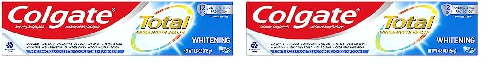 Colgate Baking Soda & Peroxide Toothpaste - Whitens Teeth, Fights Cavities & Removes Stains, Brisk Mint, 6 Ounce (Pack of 2)