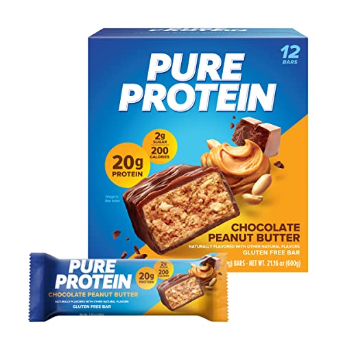 Bars, High Protein, Nutritious Snacks to Support Energy, Low Sugar, Gluten Free, Chocolate Peanut Butter, 1.76oz, 12 Count (Packaging May Vary)