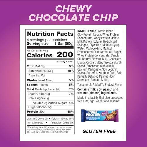 Bars, High Protein, Nutritious Snacks to Support Energy, Low Sugar, Gluten Free, Chocolate Peanut Butter, 1.76oz, 12 Count (Packaging May Vary)