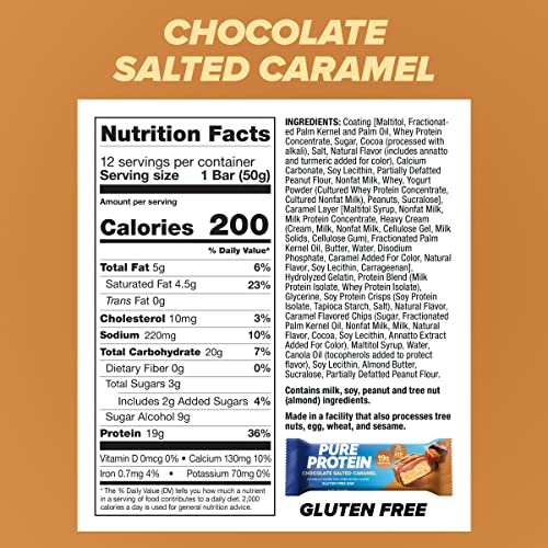 Bars, High Protein, Nutritious Snacks to Support Energy, Low Sugar, Gluten Free, Chocolate Peanut Butter, 1.76oz, 12 Count (Packaging May Vary)