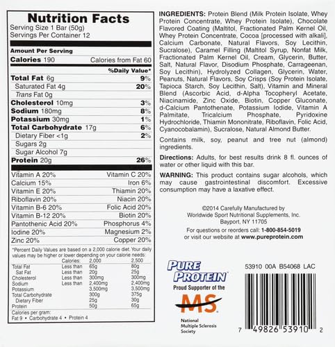 Bars, High Protein, Nutritious Snacks to Support Energy, Low Sugar, Gluten Free, Chocolate Peanut Butter, 1.76oz, 12 Count (Packaging May Vary)