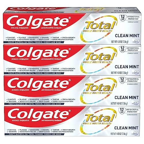 Colgate Baking Soda & Peroxide Toothpaste - Whitens Teeth, Fights Cavities & Removes Stains, Brisk Mint, 6 Ounce (Pack of 2)