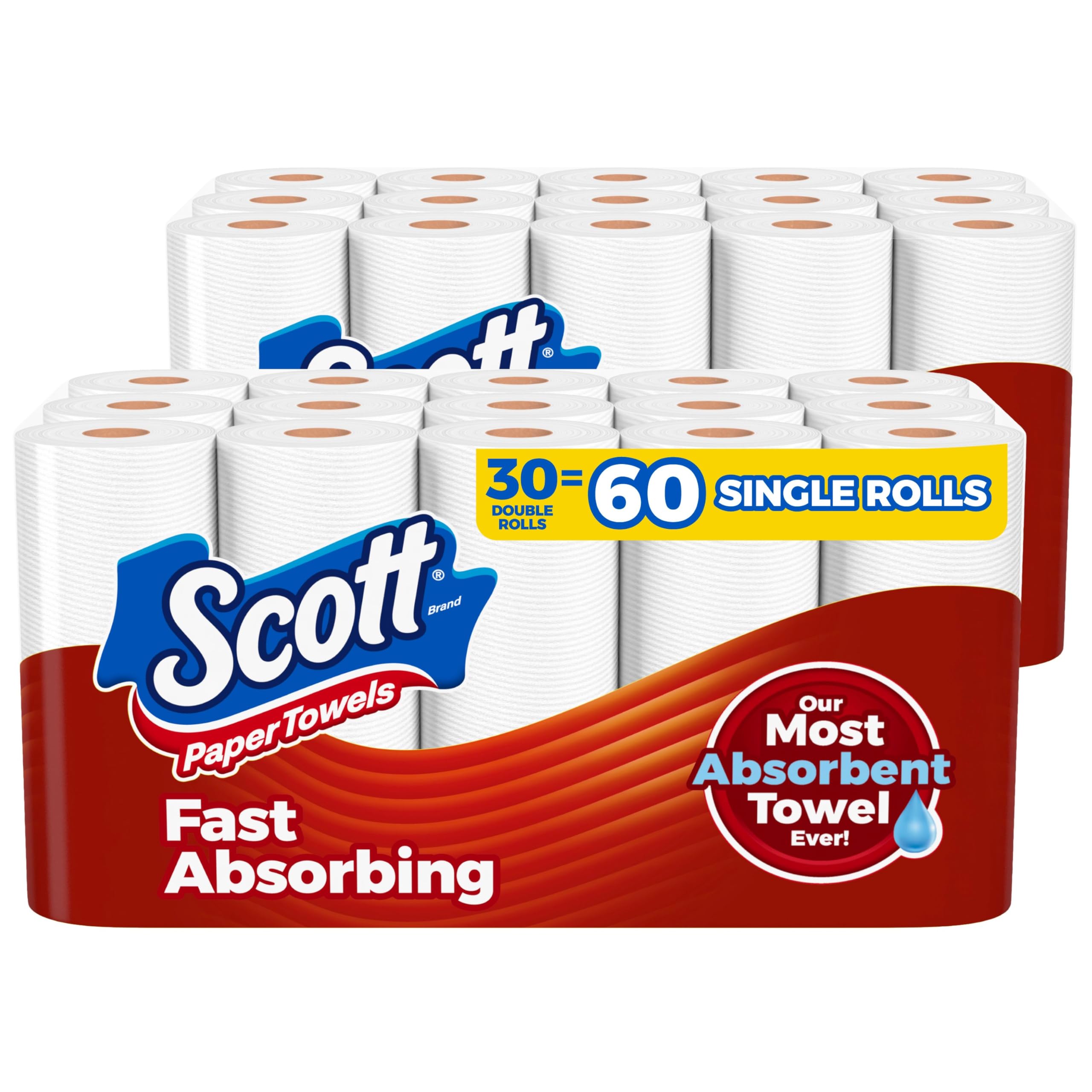 Scott Paper Towels, Choose-A-Sheet, 6 Double Rolls = 12 Regular Rolls (100 Sheets Per Roll)